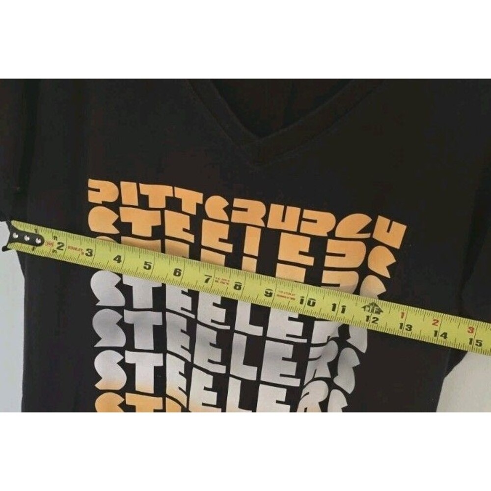 Nike NFL Pittsburgh Steelers Wordmark V-Neck T-Shirt Black Women's Large L - Picture 6 of 6